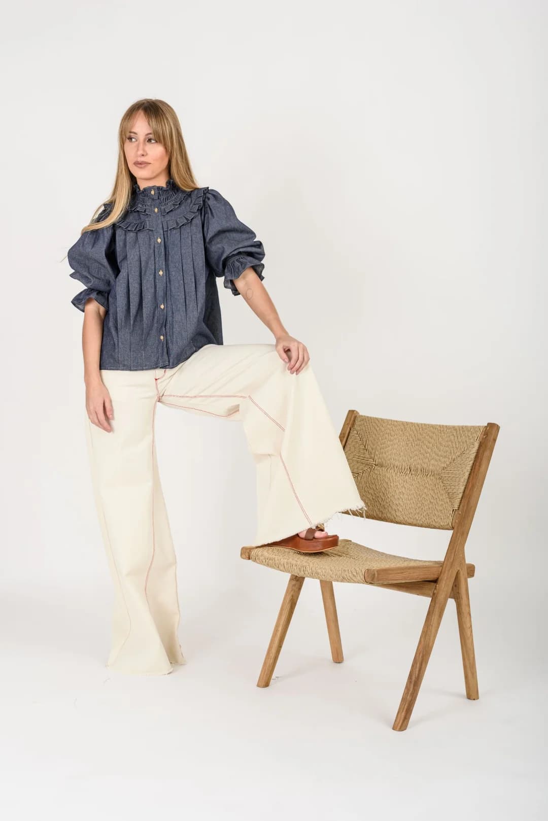 Camisa Azucena — Camisas y blusas Azul · BONA