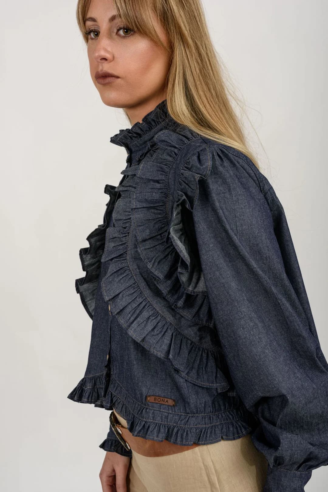 Camisa Folk — Camisas y blusas Azul · BONA