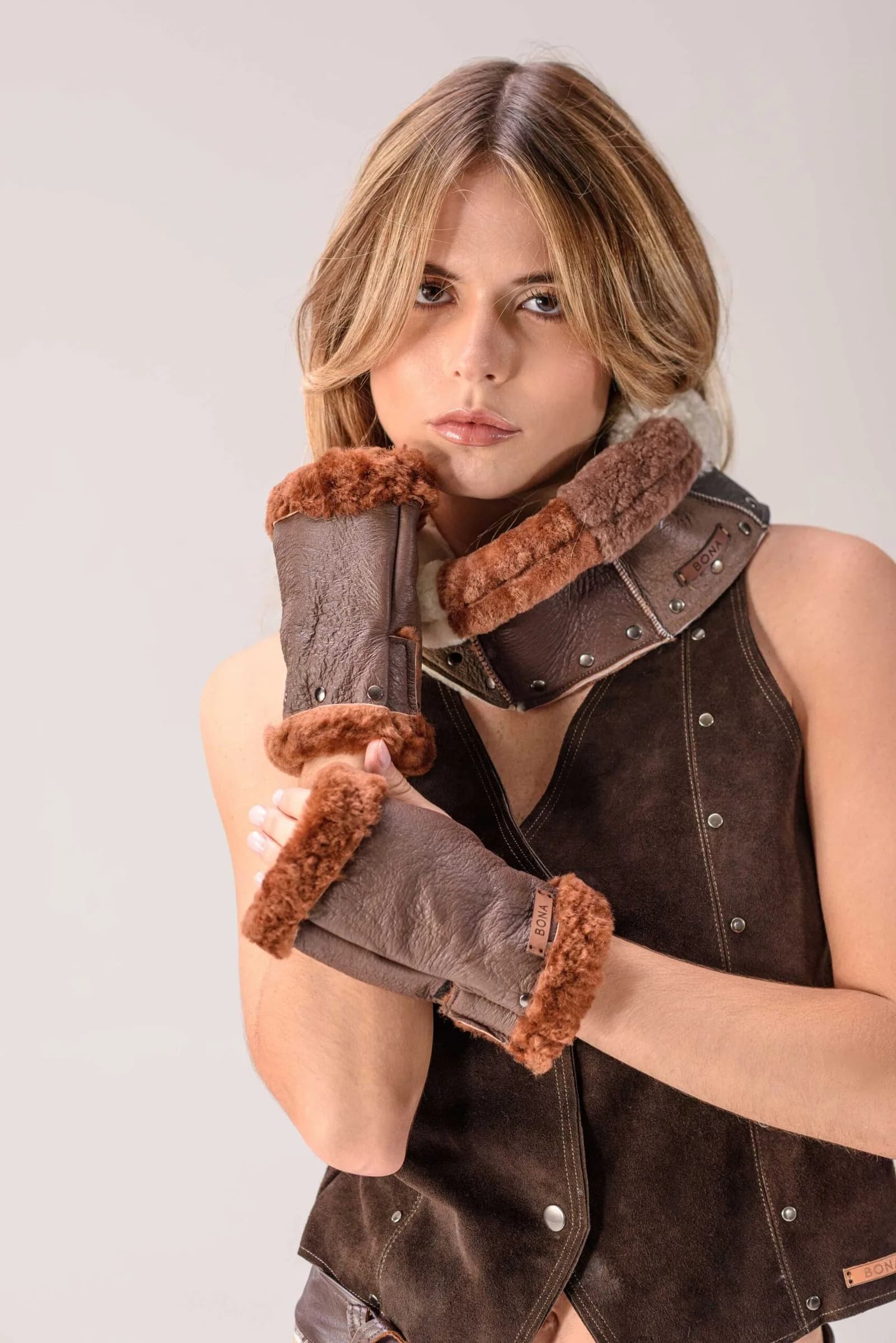 Guantes Kanun (Wool & Leather)
