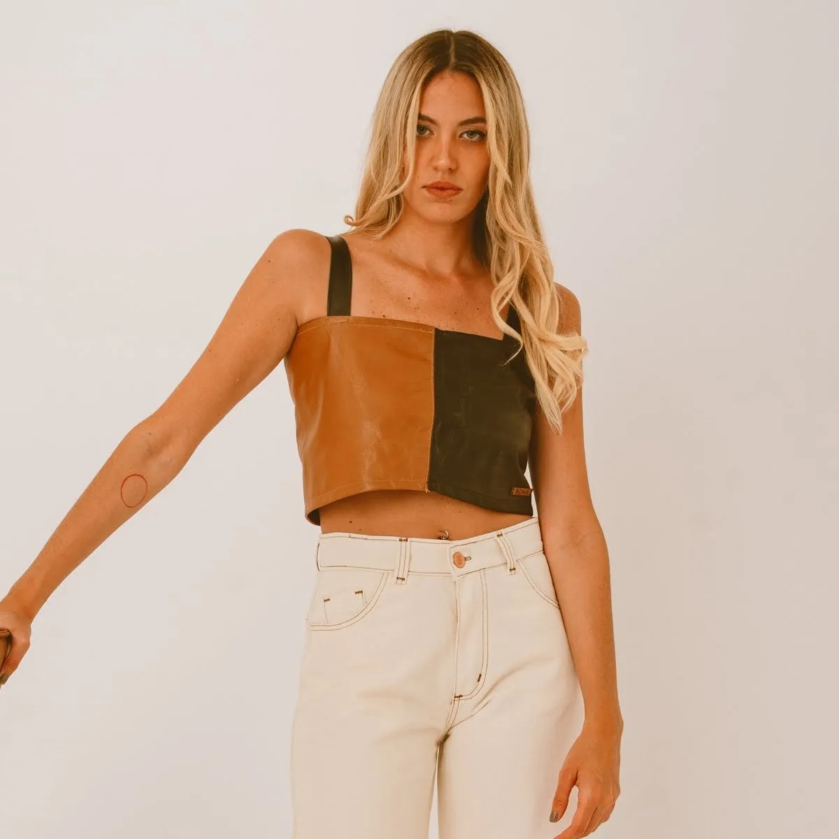 Dual Leather Top — Leather clothing · BONA