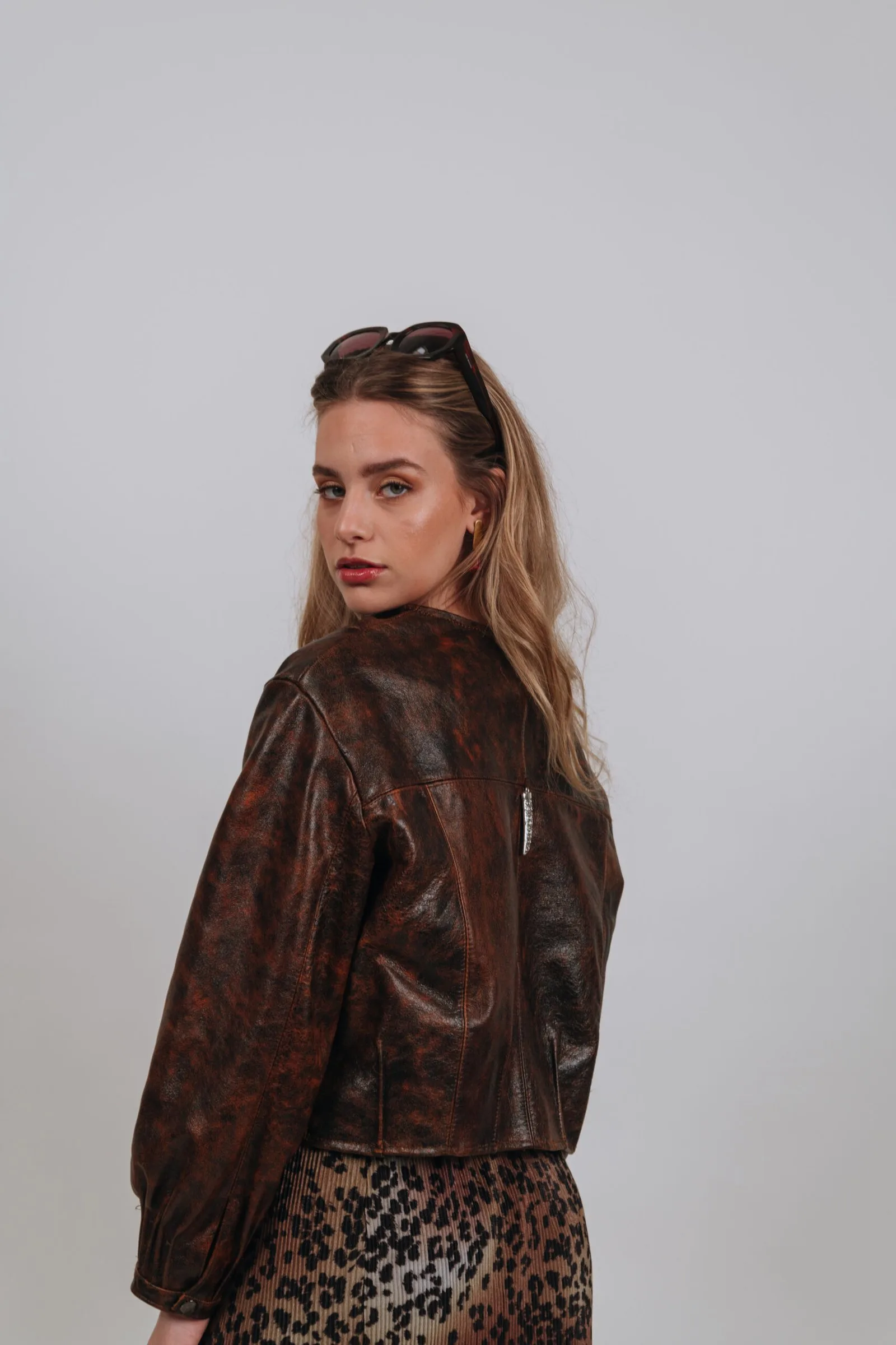 Bomber Toscana (100% cuero) — Abrigos de cuero Marron vintage · BONA