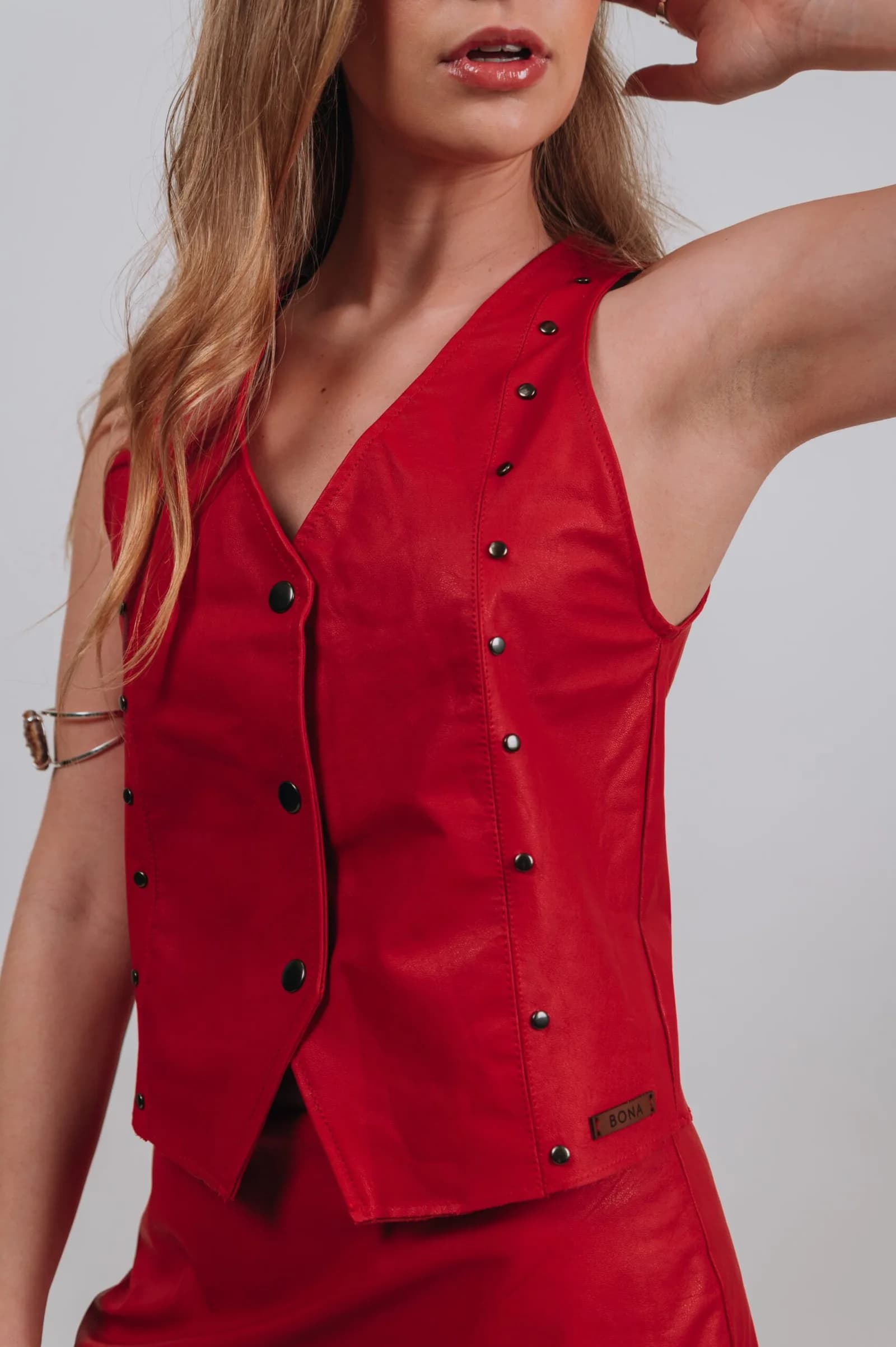 Louvre Leather Vest — Leather clothing Crudo · BONA