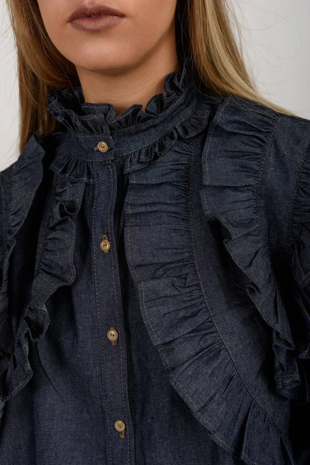 Camisa Folk — Camisas y blusas Azul · BONA