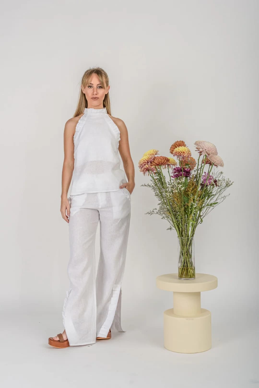 Pantalón Laia — Pantalones Blanco · BONA