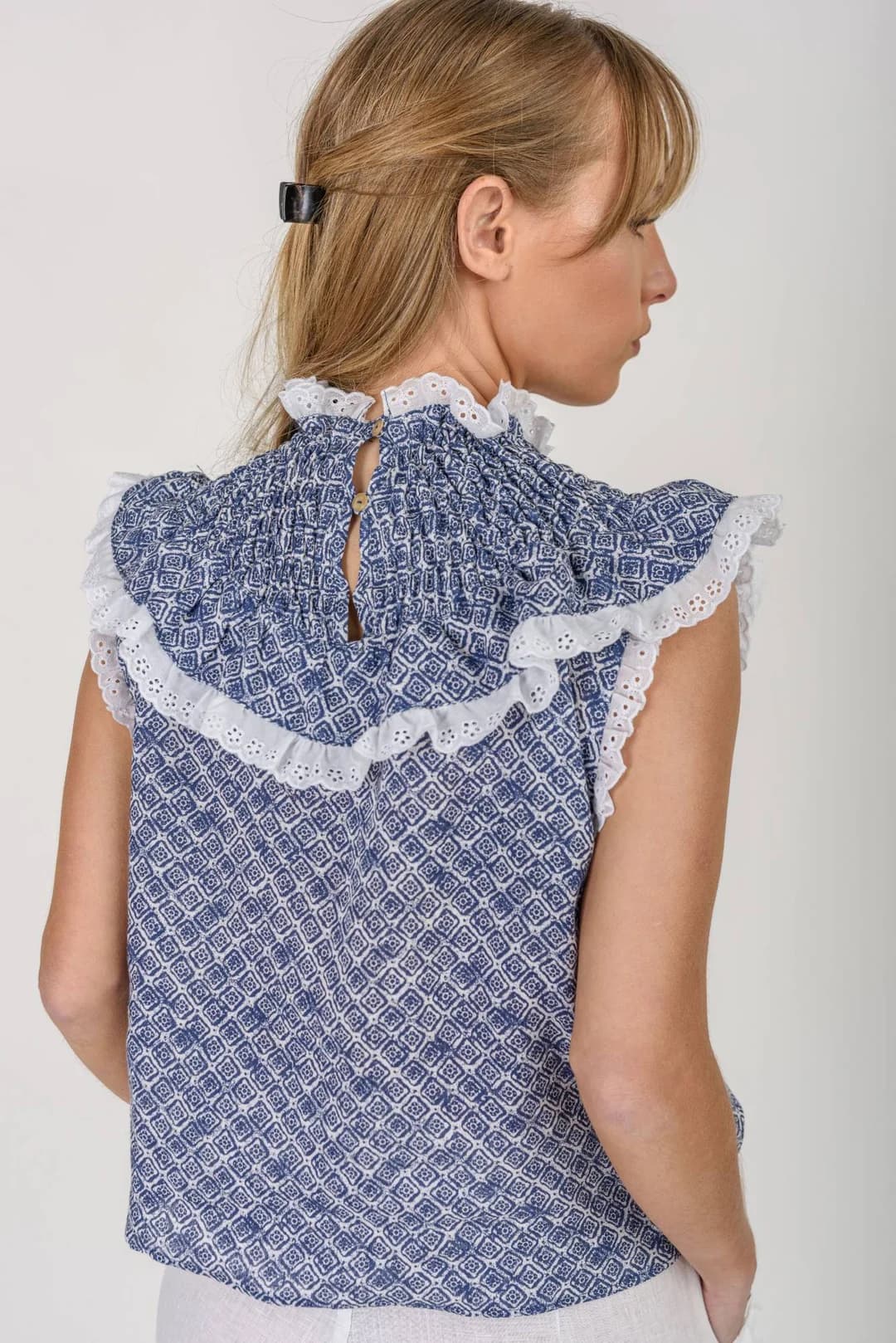Musculosa Smock — Tops Azul · BONA