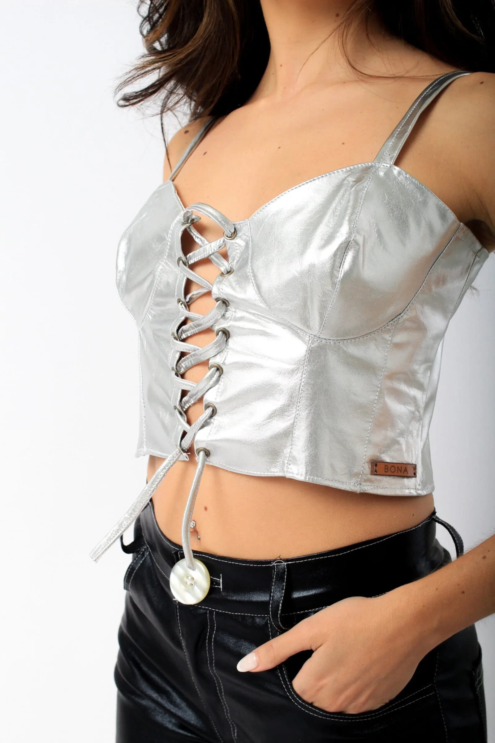 Ankara Leather Corset — Leather clothing · BONA
