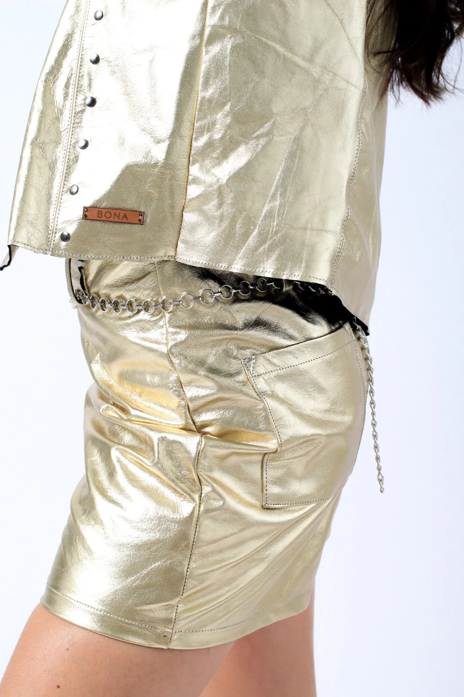 Chain Leather Short