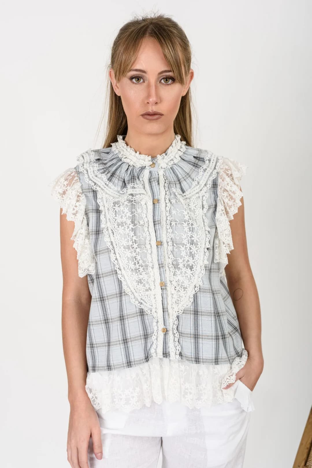 Blusa Querencia — Camisas y blusas Gris · BONA