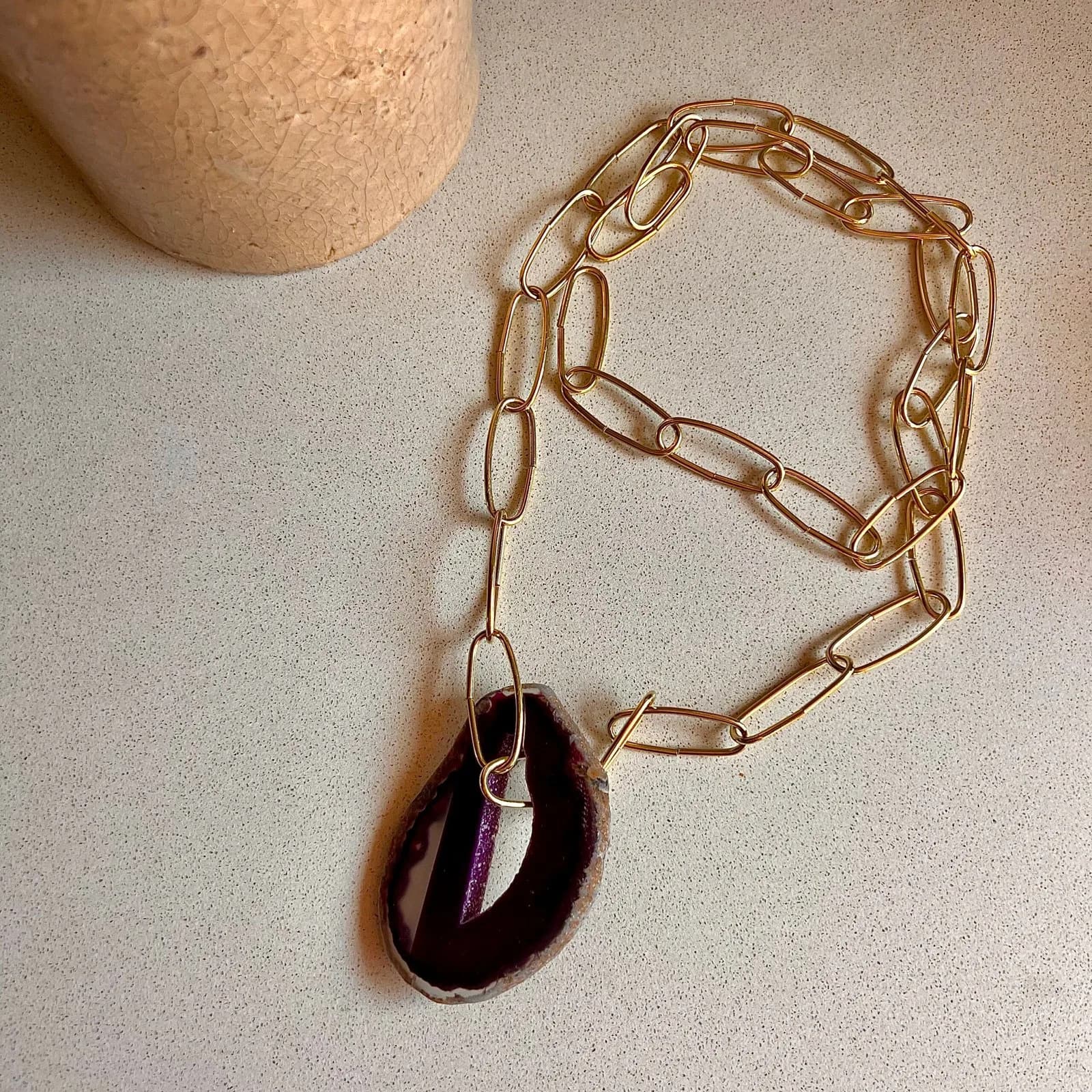 Collar Agata Chain — Collares Dorado · BONA