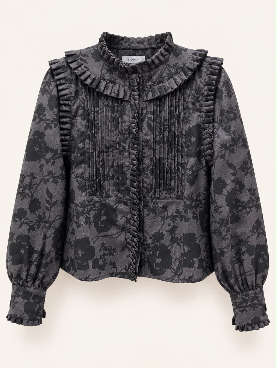 Camisa Eugenia — Camisas y blusas de cuero Gris · BONA