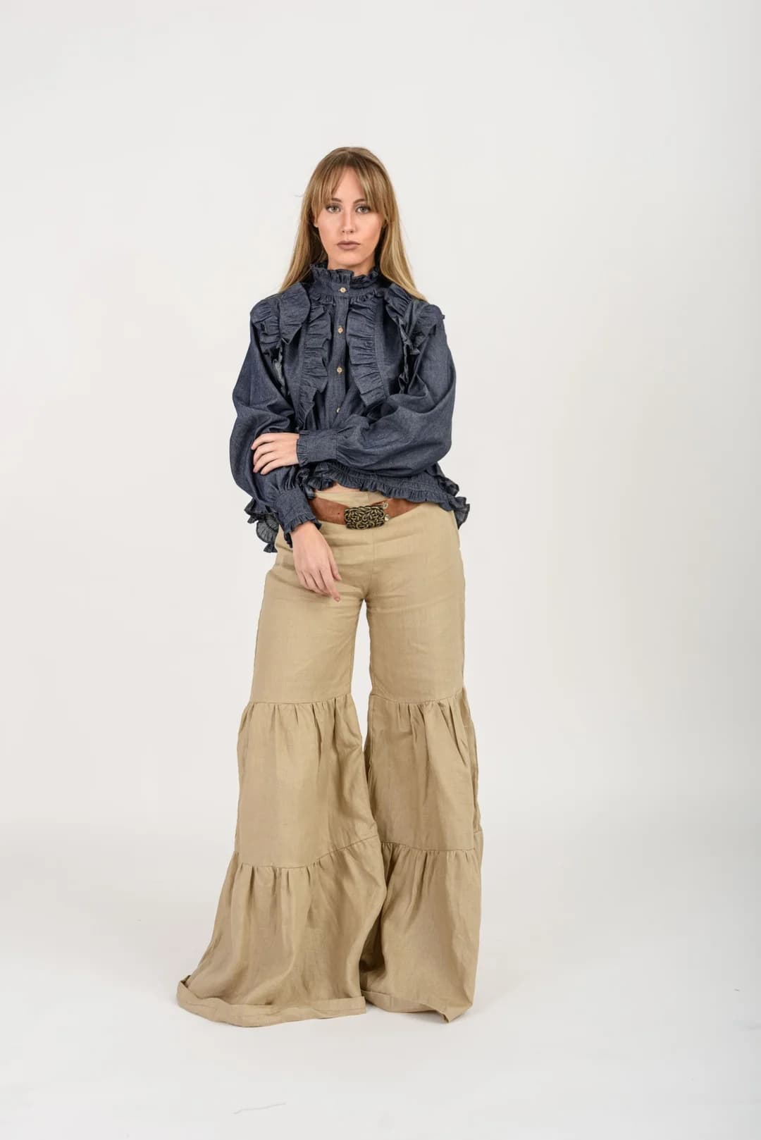 Camisa Folk — Camisas y blusas Azul · BONA