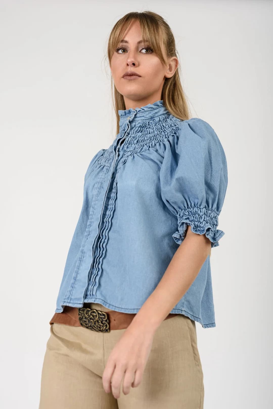 Camisa Olivia — Camisas y blusas Celeste · BONA