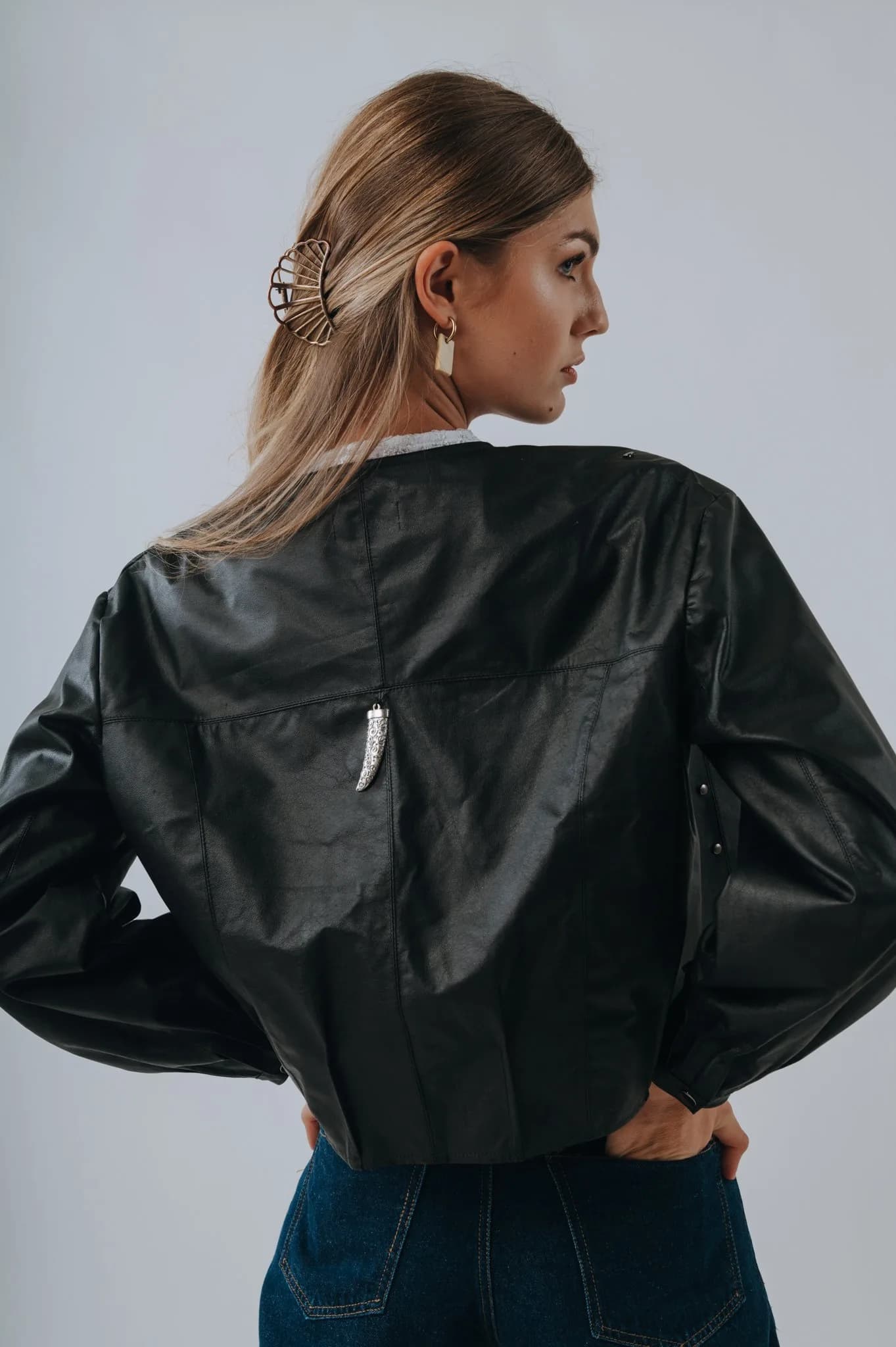 Bomber Toscana (100% cuero) Negro