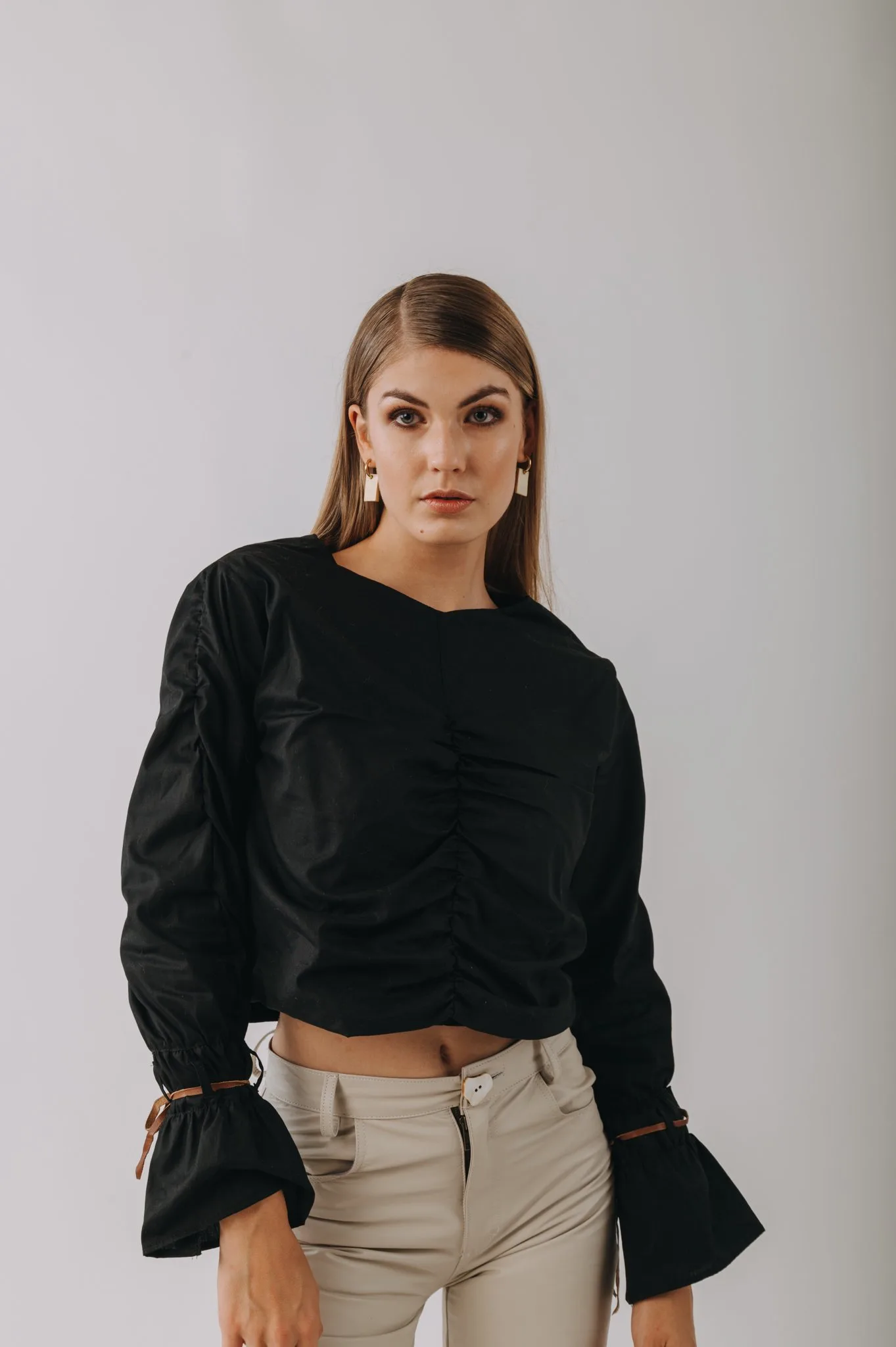 Camisa Helena — Camisas y blusas de cuero Blanco · BONA