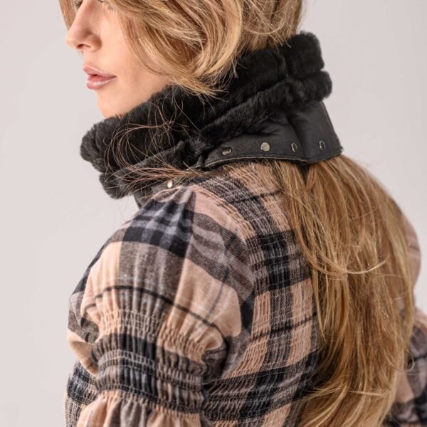 Cuello Kanun (Wool & Leather) - Negro