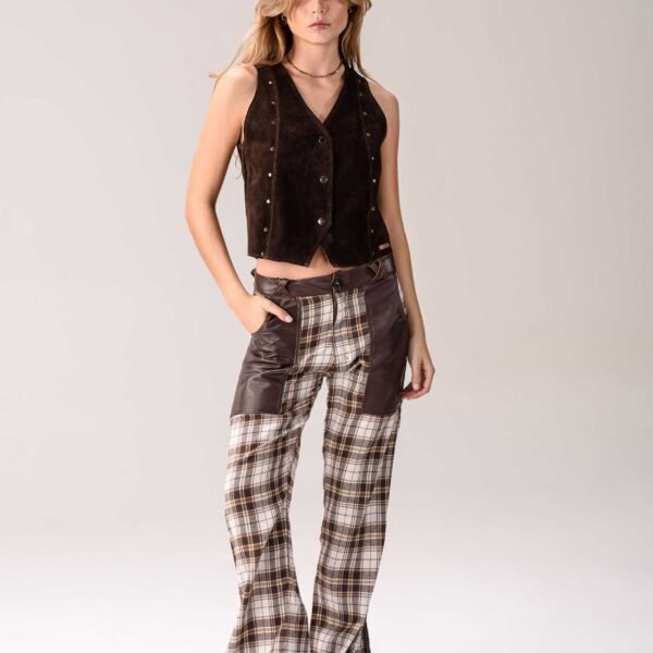 Pantalón Sur (Tartán y cuero)